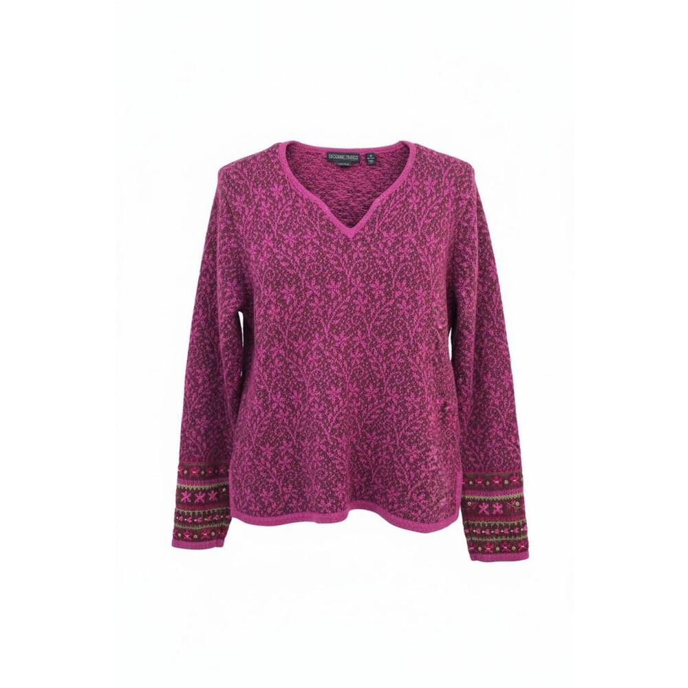Nomadic Traders Sweater Ramie & Cotton Women's Large Pullover Beautiful Pinks